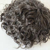 BIO # Système de remplacement capillaire 1B20 en cheveux humains à peau fine, toupet pour hommes, bouclé 25mm