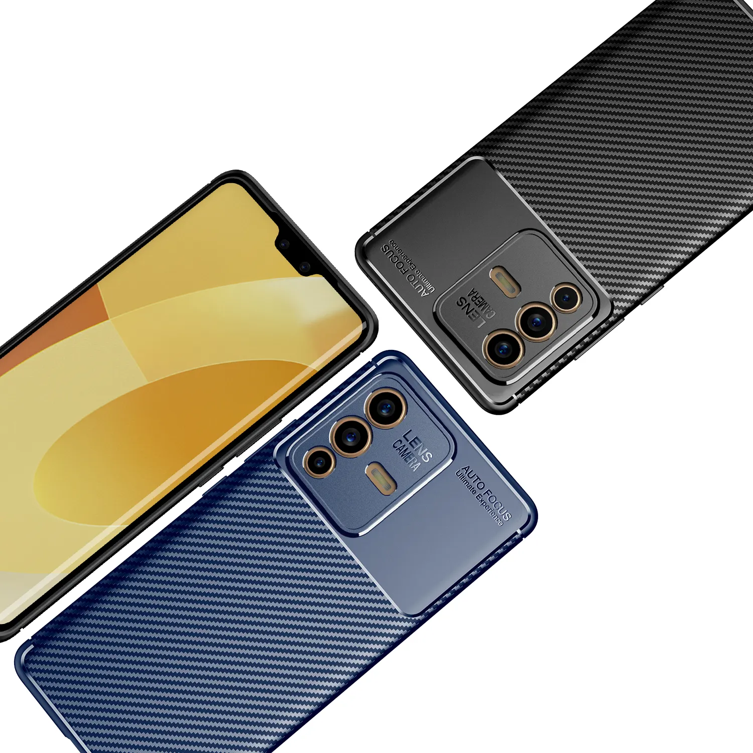 best android phone cases carbon fiber case shockproof rubber case for vivo s12 pro for vivo v23