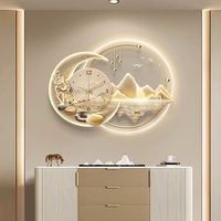 Vente directe usine : Peintures LED acryliques de paysage luxueuses, Art mural décoratif pour la maison, Horloge murale lumineuse