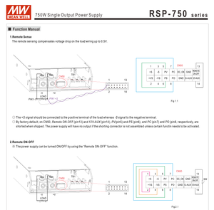 Alimentation à découpage à sortie unique Mean Well RSP-750-12 750W 12V 62.5A pour contrôle industriel - Product Image 5
