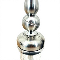 Nouvelle Grande Chicha en Acier Inoxydable avec Boîte en Bois, Chicha Russe Populaire avec Coffret Cadeau Narguiles Moaeab2 HA RPAHN