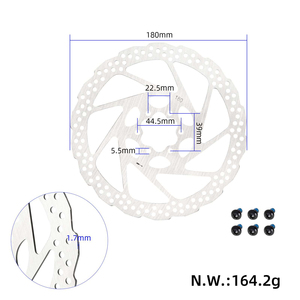 Rotor de Freno de Disco de 140 mm, 160 mm, 180 mm, 6 Pernos, para Scooter Eléctrico, Bicicleta Eléctrica, Disco de Freno Hidráulico de Acero Inoxidable, Piezas de Repuesto - Product Image 3