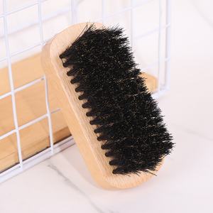 Brosse de nettoyage en poils de sanglier avec manche en bois de bambou, brosse à barbe pour coiffure, peigne de barbier, outils de rasage pour hommes - Product Image 5