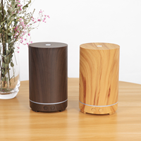 Diffuseur d'huiles essentielles ultrasonique portable mini en bois grainé de 200 ml, 7 lumières LED, humidificateur, diffuseurs d'arômes pour huiles essentielles