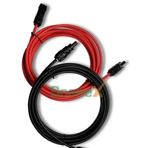 <b>Solar</b> <b>Panel</b> Connector <b>Cable</b> Red Black 10mm2 DC Plug In PVC Material For Photovoltaic System - Product Image 1