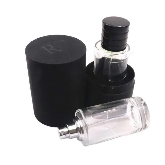 Cosmetic Cylinder 50ml glass perfume bottle fragrance oil perfume bottle spray empty luxury perfume bottle with box