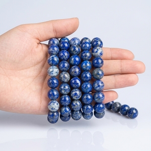 ขายส่งกำไลข้อมือลูกปัดคริสตัลลาพิส ลาซูลีสีน้ำเงินธรรมชาติขนาด 10 มม. สำหรับเป็นของขวัญ - Product Image 1