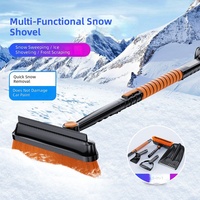 Pelle à neige 5-en-1 pour voiture, balai à neige pour pare-brise, grattoir à glace, ne raye pas la peinture, multifonction, amovible, pour déneigement