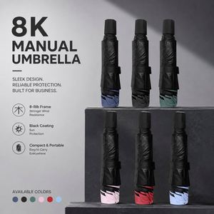 ร่มพับกันรังสียูวี 8K พร้อมโลโก้สั่งทำพิเศษ เคลือบสีดำ กันแดด กันฝน สำหรับของขวัญธุรกิจ ของพรีเมี่ยม ร่มกันรังสียูวี - Product Image 2