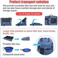 Échantillon gratuit Grande cage de transport pour chats Bouton de caisse pour animaux de compagnie portable à côtés souples Bac à litière pliable de luxe moderne Cage pour animaux de compagnie pour voiture
