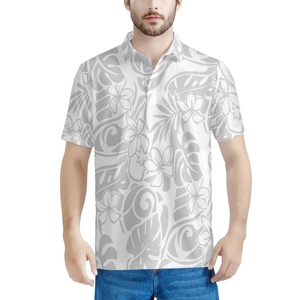 <span class=keywords><strong>Polo</strong></span> a Maniche Corte da Uomo Polinesiana Samoana Bianca e <span class=keywords><strong>Grigia</strong></span> Tribale Personalizzata di Alta Qualità alla Moda Casual Traspirante - Product Image 4