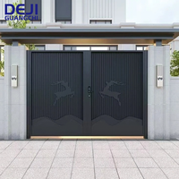 Portail battant de villa et portail extérieur en aluminium moderne pour jardin, avec peinture couleur personnalisée et système électrique automatique