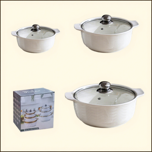 Grand ensemble de bols à soupe en céramique grande capacité, design double anse en verre, compatible gaz et induction, pour usage domestique intensif - Product Image 5