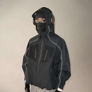 OEM <strong>Custom</strong> Logo Men's Hardshell Waterproof Windproof Jacket Breathable <strong>Raincoat</strong> for Hiking - Product Image 3