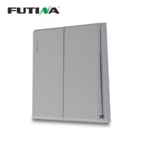 Interruptores de pared estándar de Reino Unido para el hogar, enchufe de interruptor eléctrico de luz de 86x86mm, gris, blanco, dorado, 2 entradas, 1 vía, 10a, 250v