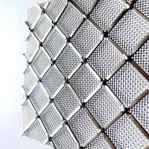 Maille métallique tissée architecturale en acier inoxydable à <span class=keywords><strong>double</strong></span> couche, maille métallique <span class=keywords><strong>rigide</strong></span>, maille métallique décorative pour armoires - Product Image 2