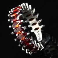 Roter Rubinring für Herren, Natürlicher Rubin-Granat-Ring mit Marquise-Schliff