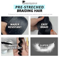 Lot de 4 mèches synthétiques pré-étirées de 52 pouces pour tresses au crochet, ignifuges et faciles à tresser