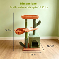 Arbre à chat multi-niveaux, centre d'activités pour chats en peluche avec condo privé, griffoir en sisal, poteau et grand hamac pour chats d'intérieur