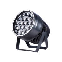 Projecteur PAR en aluminium 19*15W à contrôle ponctuel, LED RGBW 4-en-1, contrôle DMX512 avec ouverture + CTO, fonction zoom et effet de couleur