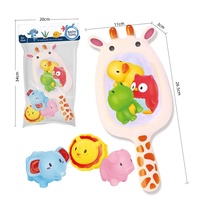 Jouet de bain flottant pour la pêche, animaux qui font des jets d'eau, jeux avec filet à poissons, jeu dans la baignoire, la salle de bain, la piscine
