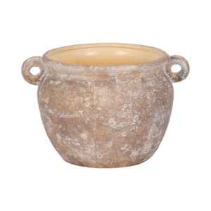 Vaso in Ceramica Stoneware Rotondo con Manici per Piante da Interno ed Esterno - Product Image 1