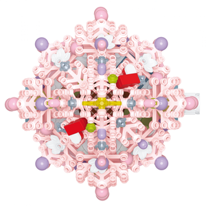 ZuanMa 2023 Nouvelle série de Noël, ensemble de blocs de construction de sapin de Noël, ensemble de base de <span class=keywords><strong>train</strong></span> rotatif, sapin de Noël rose - Product Image 2