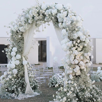 Arche de mariage rose gypsophile blanche Arche de fleurs artificielles Décoration de fond de cérémonie Arrangement floral