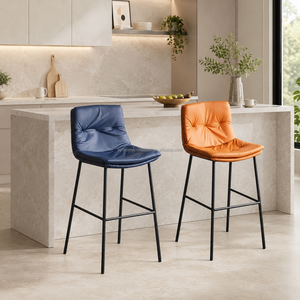 Tabourets <span class=keywords><strong>de</strong></span> bar vibrants en cuir PU avec dossier et repose-pieds, plusieurs options <span class=keywords><strong>de</strong></span> couleurs pour bar, café et îlot <span class=keywords><strong>de</strong></span> cuisine - Product Image 1