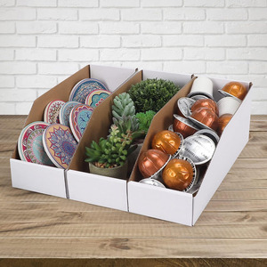 B667 <span class=keywords><strong>blanc</strong></span> carton ondulé bacs de rangement boîtes garde-manger organisateur bacs <span class=keywords><strong>étagère</strong></span>s Garage bureau Organisation en gros pièces boîte - Product Image 5