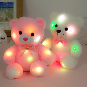 En stock 22cm doux <span class=keywords><strong>nuit</strong></span> lueur compagnon poupée ours en peluche jouet lumineux Led ours en peluche - Product Image 1