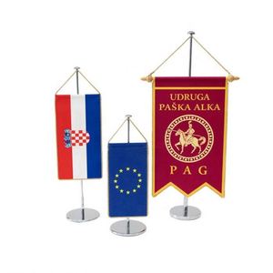 2023 New <b>Low</b> Price Full Color National Custom Printed Logo Meeting Office <b>Table</b> Desk Flag With Stand - Product Image 6