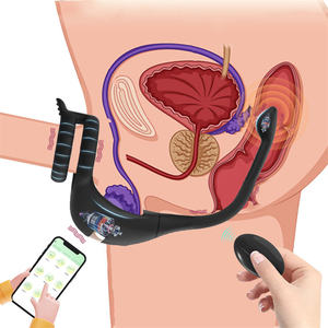 Fernbedienung Anal-Stichel Hintern mit Penis-Ring Prostata-Massagegerät Sexualprodukt Kugel Vibrierender Hund Ring Vibrator Sexspielzeug für Männer - Product Image 2