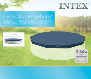 Couverture de <span class=keywords><strong>piscine</strong></span> ronde <span class=keywords><strong>Intex</strong></span> 28030/28031 10 pieds/12 pieds Easy Set - <span class=keywords><strong>Bâche</strong></span> en polypropylène 305/366 cm pliable et résistante aux perforations - Product Image 4