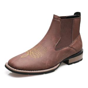 Bottes <span class=keywords><strong>Chelsea</strong></span> pour hommes en similicuir mi-mollet, style urbain, avec doublure en polyuréthane, tendance automne/hiver, décontractées, style britannique - Product Image 2
