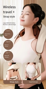 2025 Venta caliente uso doméstico equipo de belleza Shiatsu calefacción cuello hombro masajeador 8D manipulador de tres cabezas amasado eléctrico - Product Image 6