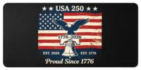 Tapis de souris en caoutchouc 700*300*3mm USA 250th Anniversary - 3mm d'épaisseur, antidérapant, moule privé, marque OEM, design patriotique d'aigle et de drapeau pour le gaming