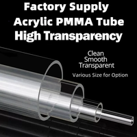 Tube acrylique transparent haute clarté, sur mesure, grand diamètre, en PMMA, pour éclairage LED et présentoirs d'exposition