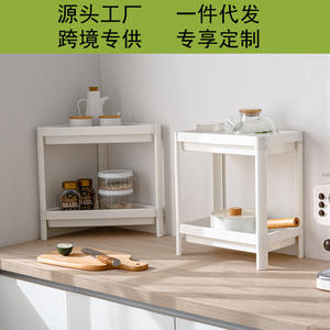 Estante de almacenamiento para cocina Home Basics de 4 niveles, gabinete móvil estrecho, organizador multiusos para baño y cocina - Product Image 5