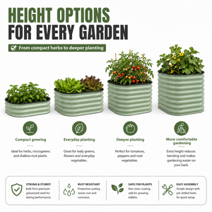 Jardinera Elevada de Acero Galvanizado <span class=keywords><strong>para</strong></span> Espacios Pequeños, <span class=keywords><strong>para</strong></span> Patio, Jardín, Verduras, Hierbas, Flores, Jardinería en Casa - Product Image 5