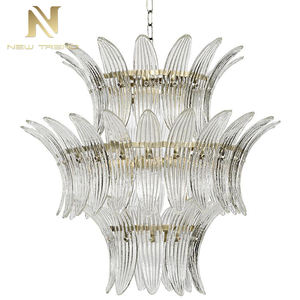 Lampe pendante menée en verre de lustre de salle de banquet de villa de hall d'hôtel fait sur commande d'intérieur de conception de luxe - Product Image 4