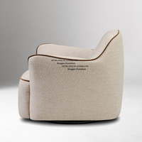 Fauteuil pivotant à 360 degrés avec repose-pieds beige/gris, canapé moderne, garniture cloutée pour chambre à coucher, salle de jeux, coiffeuse, fauteuil pour salon
