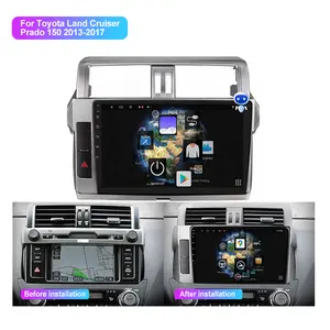 Toyota Land Cruiser Prado 150 CarDVD oyuncu için 10 inç dokunmatik ekran 2013-2017 GPS DSP RGB araba radyo ile 4G Android oto Carplay