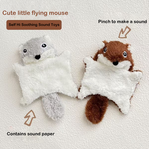 Kendinden besleme Bite dayanıklı peluş uçan sıçan köpek oyuncaklar evcil hayvan oyuncaklar ile Vocalizations ve kağıt Bells taşlama diş özelliği - Product Image 2