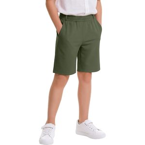 Shorts uniformes pour garçons, coupe Bermuda, taille élastique avec poches, anti-plis, 100% polyester, vêtements scolaires, 5-14 ans - Product Image 1