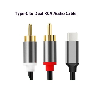 Type-C double câble audio <span class=keywords><strong>RCA</strong></span> (<span class=keywords><strong>Cinch</strong></span>) connexion un à deux pour la connexion de haut-parleurs d'amplificateur de téléphone portable d'ordinateur filaire - Product Image 2