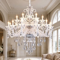 Lustre en cristal design pour salon, style duplex français, grande lampe suspendue longue pour restaurant, hôtel, escalier, hall de mariage