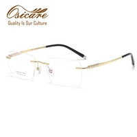 Lunettes de vue de haute qualité pour hommes, lunettes de luxe, monture optique sans monture en titane pour hommes, vente en gros