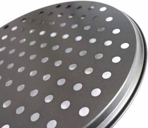 Bandeja para Hornear Pizza Antiadherente de Acero al Carbono, Perforada, Ecológica, de 11 Pulgadas y 1.5 cm de Profundidad, para Accesorios de Cocina - Product Image 3