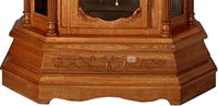 Horloge de sol de style grand-père, design traditionnel, style héritage, construction en bois massif, finition chêne, motif champêtre français